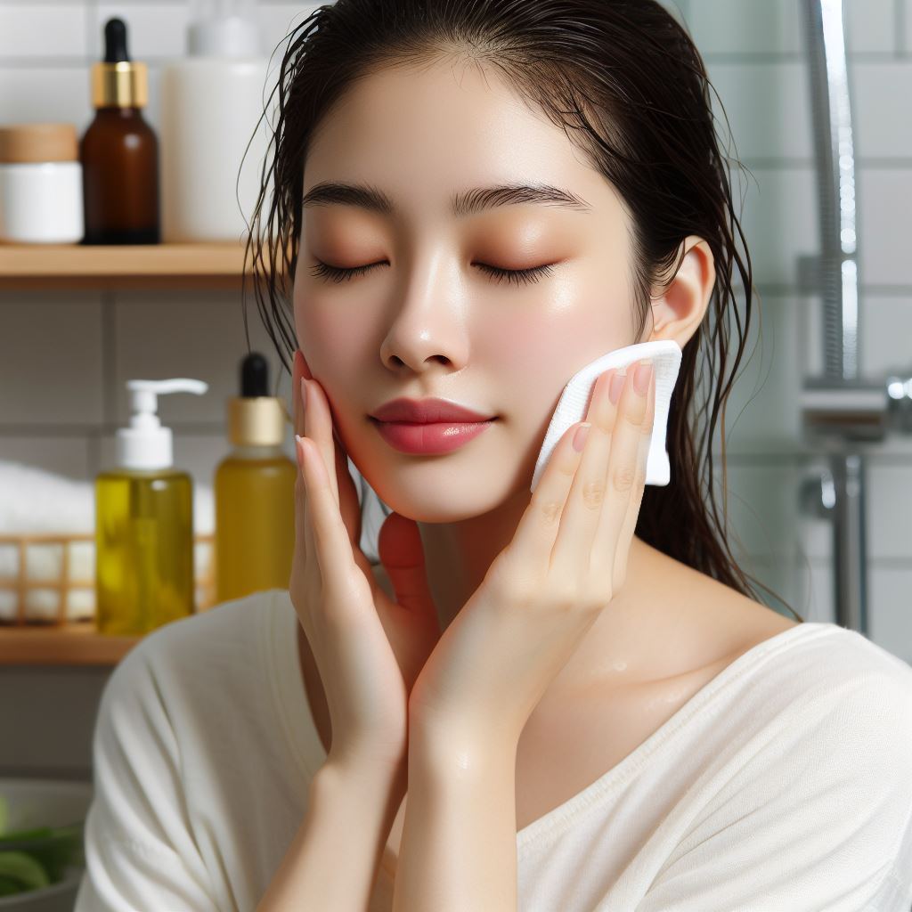 K-beauty spot treatment on korean woman