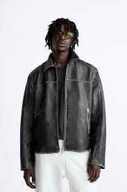 men leather jacket black