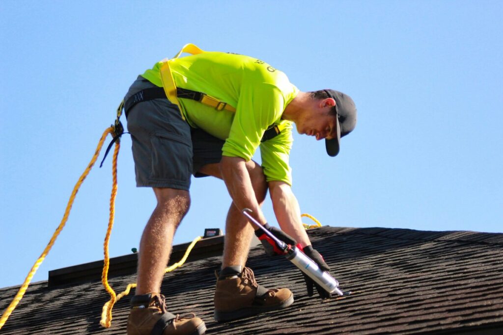 Install roofing shingles