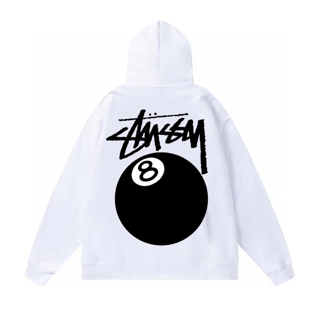 Stussy 8 Ball Hoodie WHITE