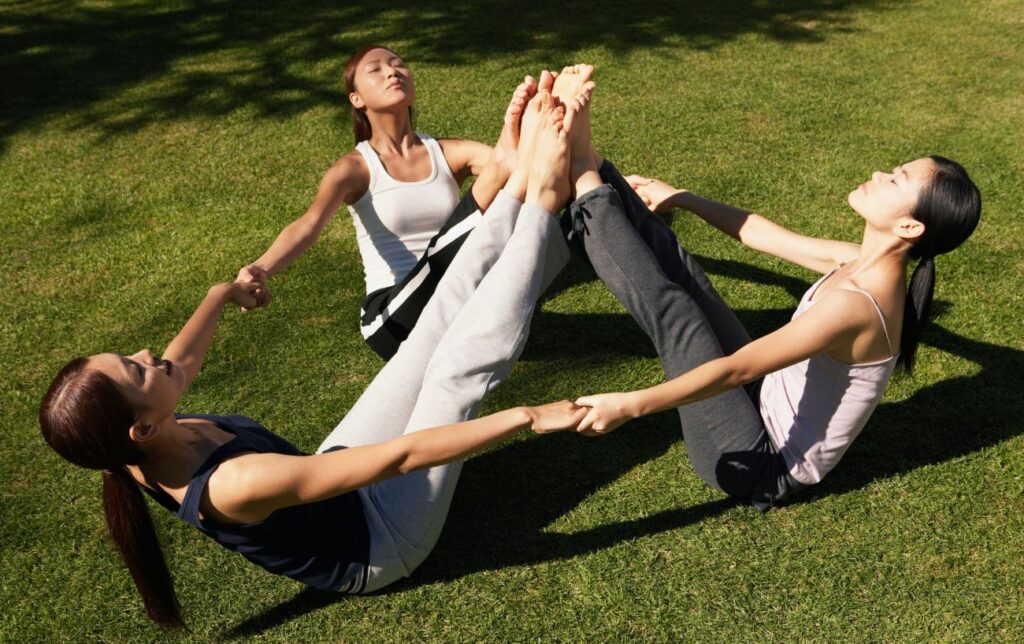 group yoga pose