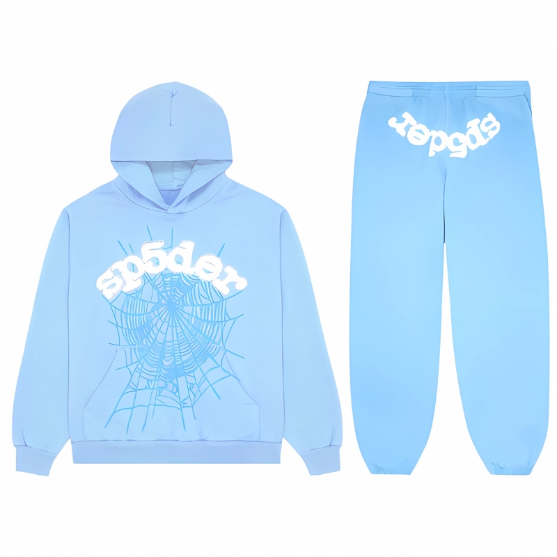 Spider Web Tracksuit-Sky Blue