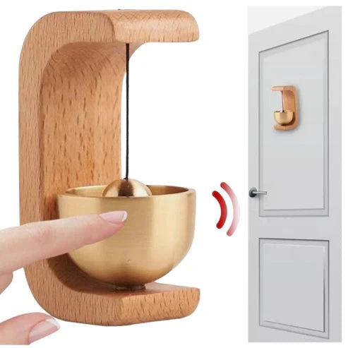 wooden door wind chime