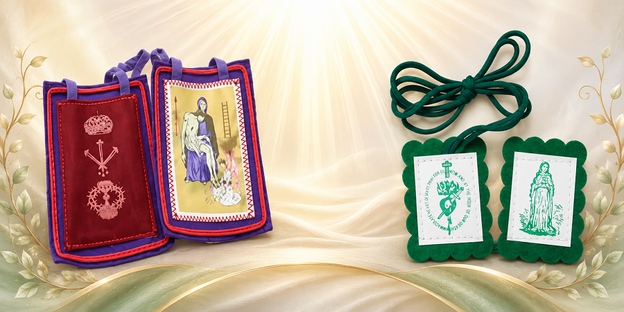 green and brown scapular